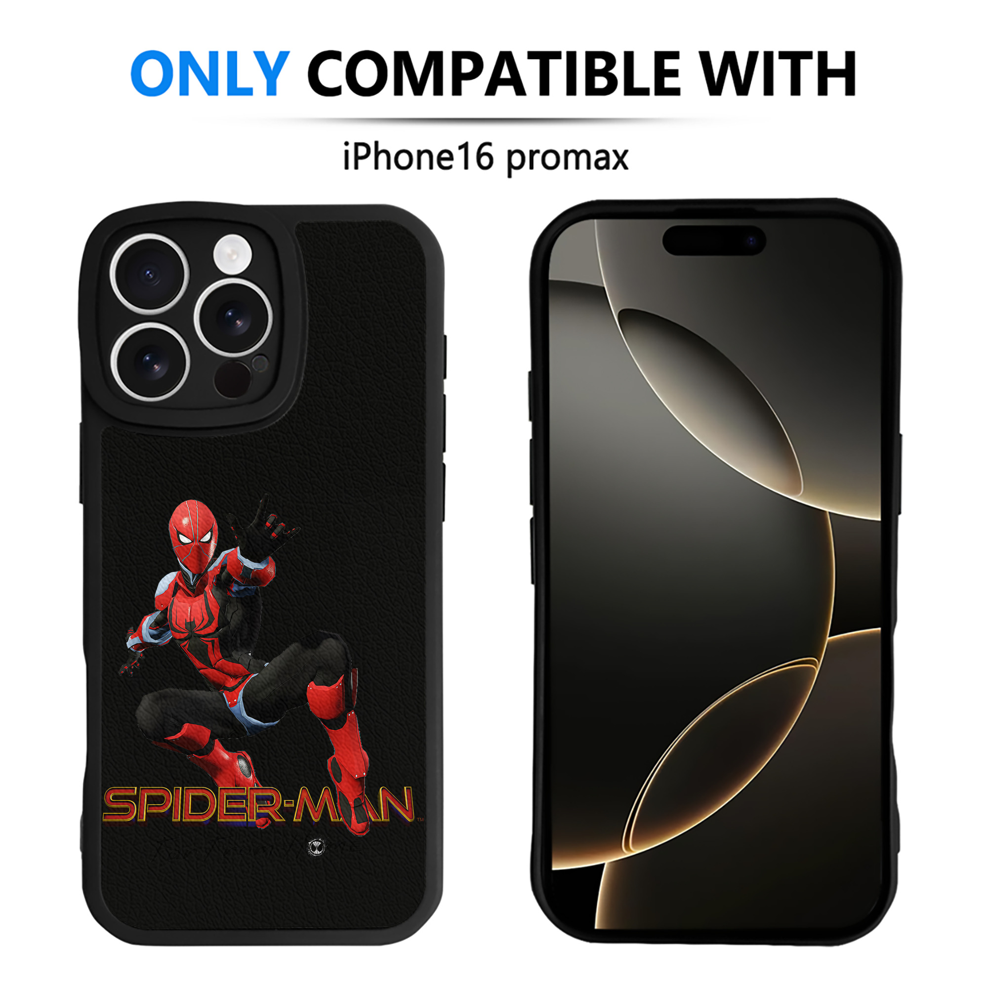 Spider Man スパイダーマン 【iPhone 16シリーズ対応】シリコンスマホケース（レザー調） 材質：シリコン